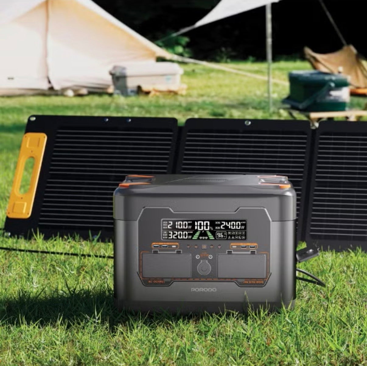 Porodo Portable Power Station with 2400W Power, 2047.5Wh Battery, 100W PD Fast Charging, Power Generator.