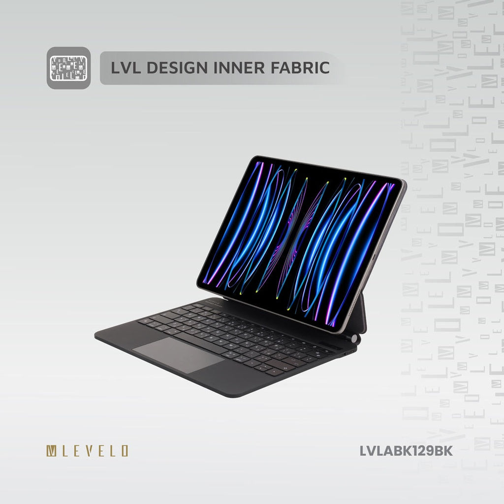 Levelo AeroBoard Saffanio Leather Wireless Keyboard For Apple iPad ( Arabic English )  ماجيك كيبورد حق ايباد (عربي انجليذي) - TQ STORE