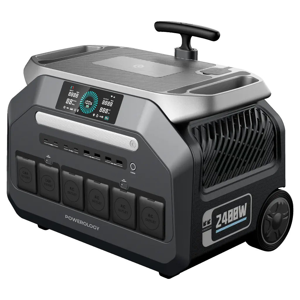 Powerology Solar Input Portable Generator 2400 Watt - Black