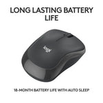 logitech M240 Wireless Optical Mouse with SilentTouch Technology (4000 DPI Adjustable, Sensor Technology, Graphite) - TQ STORE