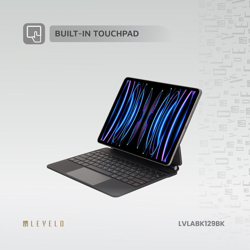 Levelo AeroBoard Saffanio Leather Wireless Keyboard For Apple iPad ( Arabic English )  ماجيك كيبورد حق ايباد (عربي انجليذي) - TQ STORE