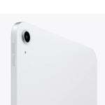 Close-up of the Apple iPad 11th Gen - A16 (2025), 11-inch, 128GB, WiFi in silver, showing its rear camera and side buttons. The sleek design stands out against a white background. Available for purchase in Kuwait.
