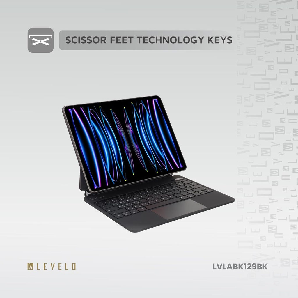 Levelo AeroBoard Saffanio Leather Wireless Keyboard For Apple iPad ( Arabic English )  ماجيك كيبورد حق ايباد (عربي انجليذي) - TQ STORE