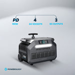 Powerology Solar Input Portable Generator 2400 Watt - Black