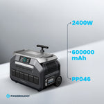 Powerology Solar Input Portable Generator 2400 Watt - Black