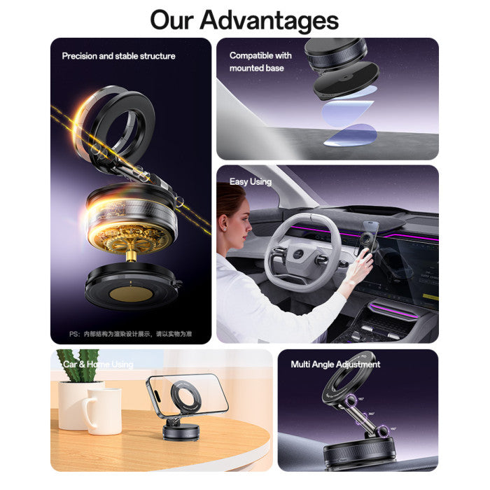 Yesido C228 Magnetic Car Phone Holder 360° Rotation – Vacuum Suction – Kuwait