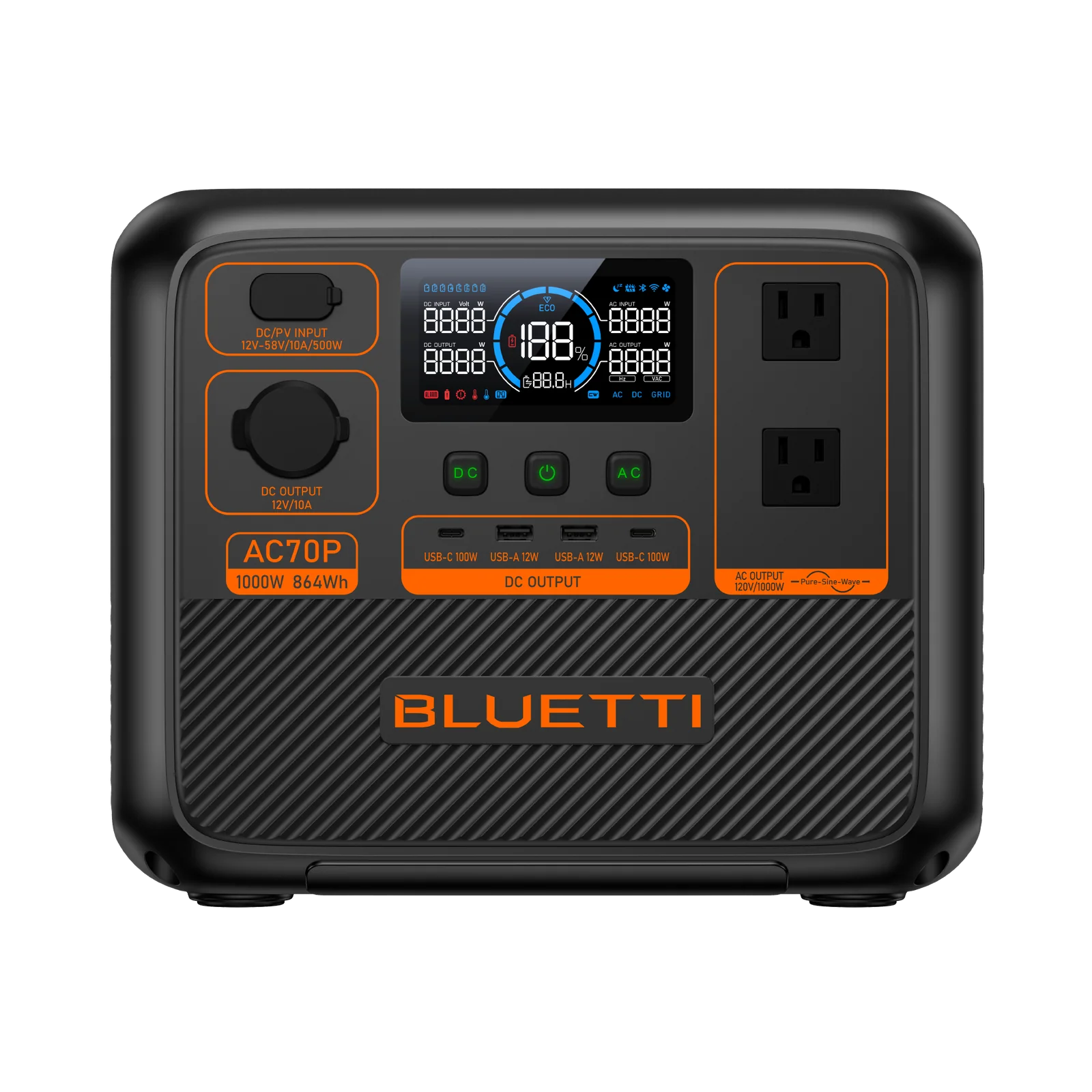 BLUETTI AC70P Portable Power Station | 1000W 864Wh