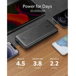 Anker 325 Power Bank (PowerCore Essential 20,000) – Black, A1268H13