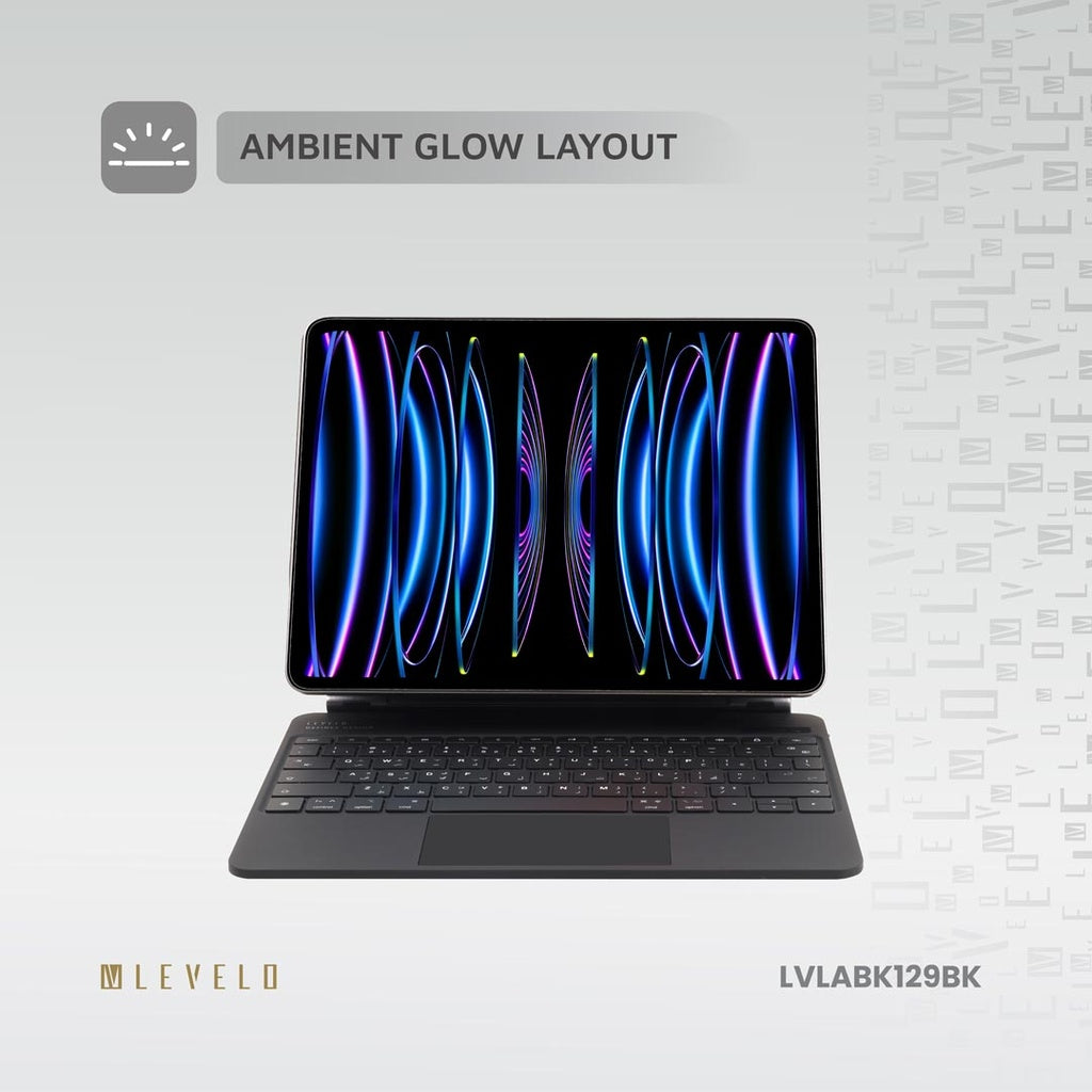 Levelo AeroBoard Saffanio Leather Wireless Keyboard For Apple iPad ( Arabic English )  ماجيك كيبورد حق ايباد (عربي انجليذي) - TQ STORE