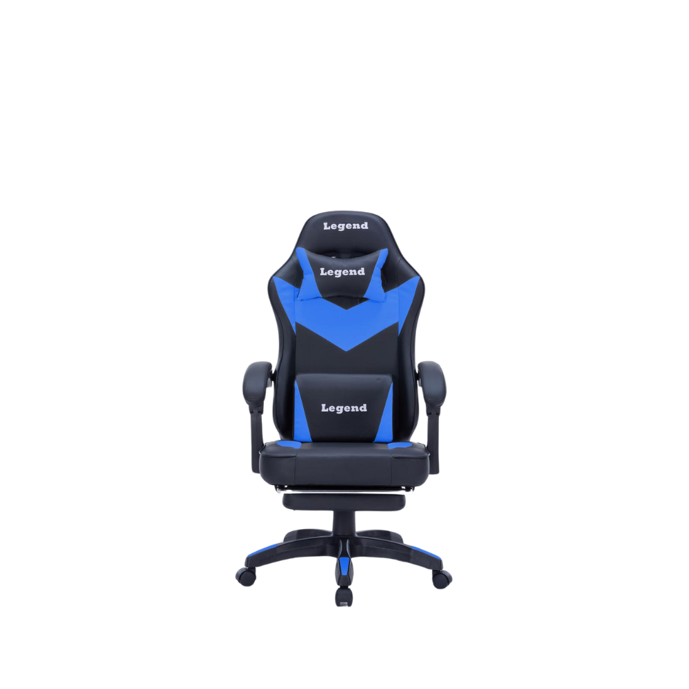 Legend Gaming Chair with Footrest – Blue ( With Assemble 5 KD Extra ) - TQ STORE