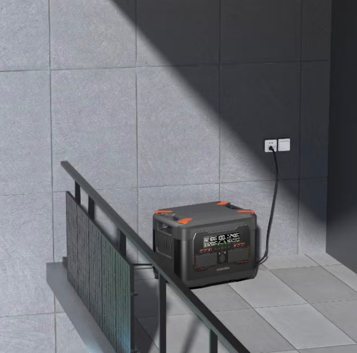 Porodo Portable Power Station with 2400W Power, 2047.5Wh Battery, 100W PD Fast Charging, Power Generator.