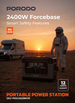 Porodo Portable Power Station with 2400W Power, 2047.5Wh Battery, 100W PD Fast Charging, Power Generator.