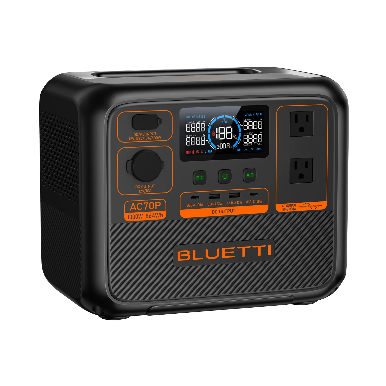 BLUETTI AC70P Portable Power Station | 1000W 864Wh