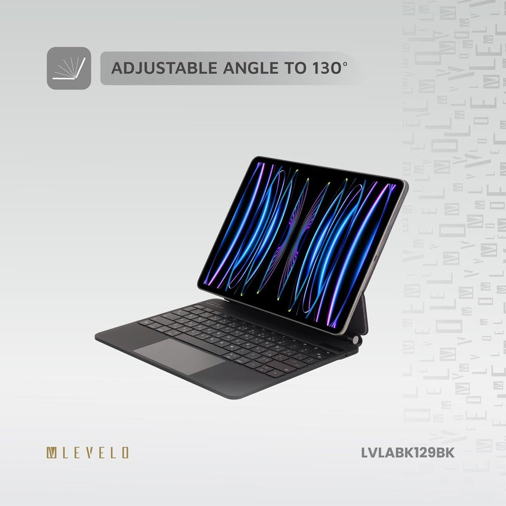 Levelo AeroBoard Saffanio Leather Wireless Keyboard For Apple iPad ( Arabic English )  ماجيك كيبورد حق ايباد (عربي انجليذي) - TQ STORE