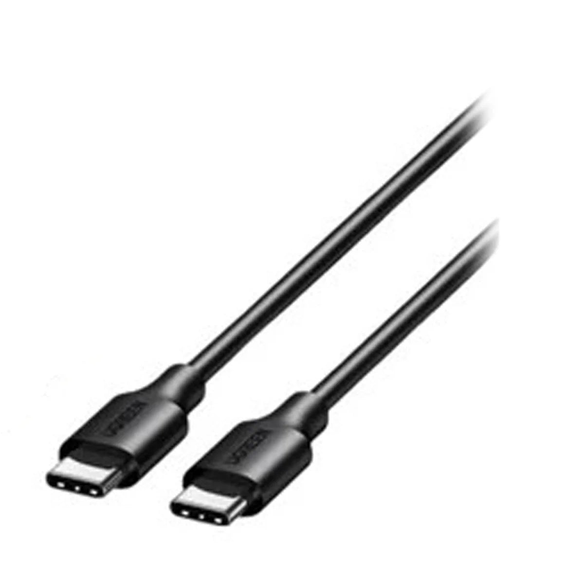 A black USB-C to USB-C cable with matching connectors, shown on a white background—perfect for fast charging or use with the UGREEN 25000mAh 200W Fast Charging Power Bank 35525B. Buy in Kuwait.