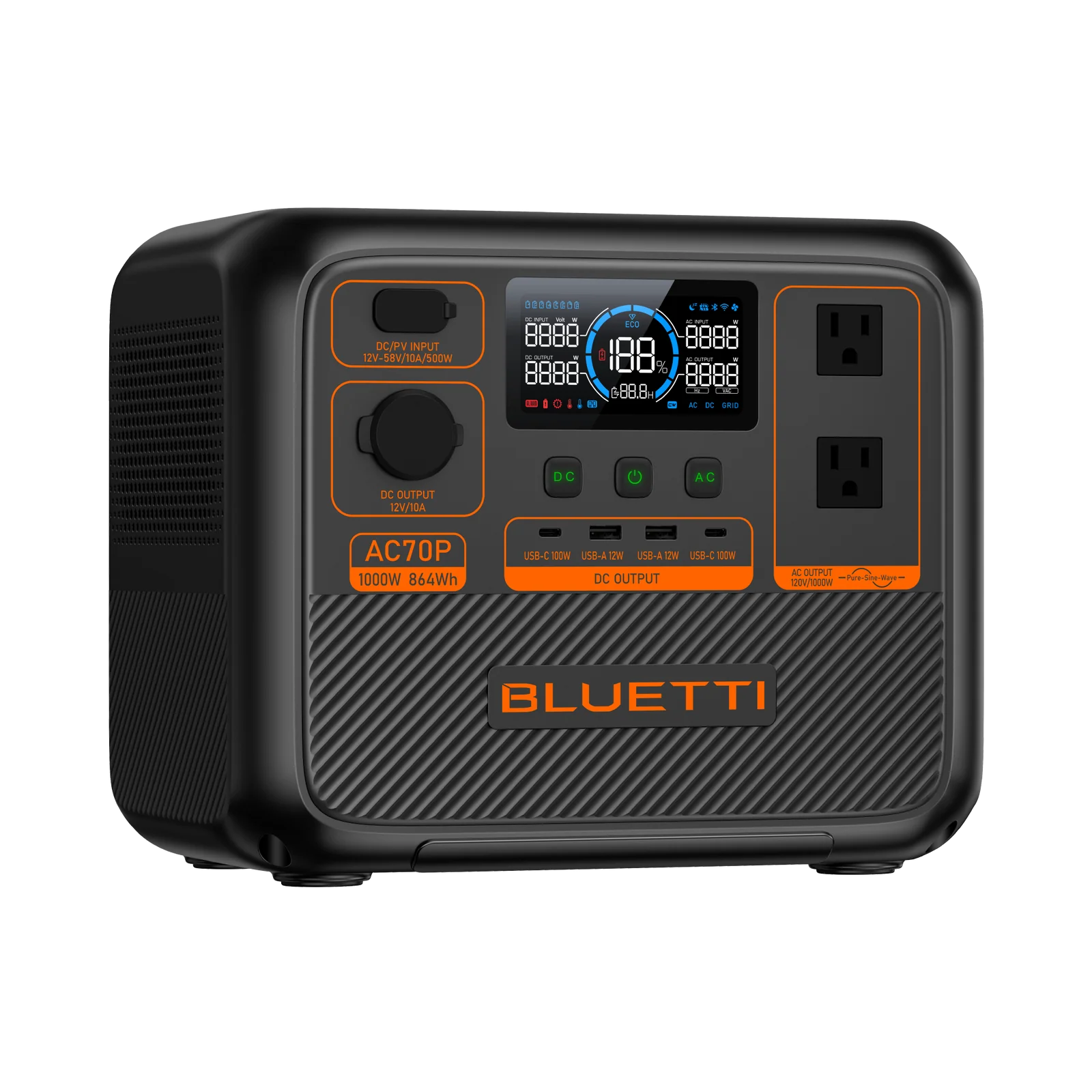 BLUETTI AC70P Portable Power Station | 1000W 864Wh
