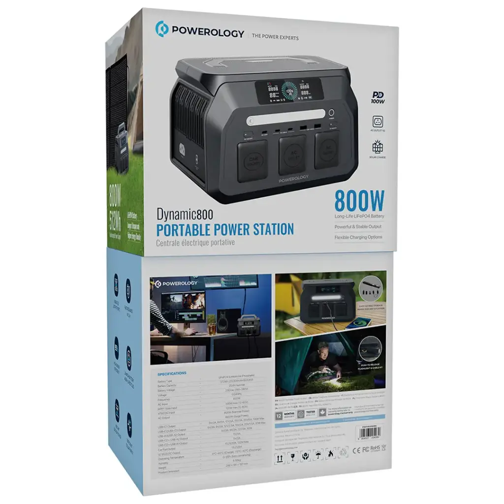 محطة طاقة محمولة Powerology Dynamic 800 بقدرة 800 واط