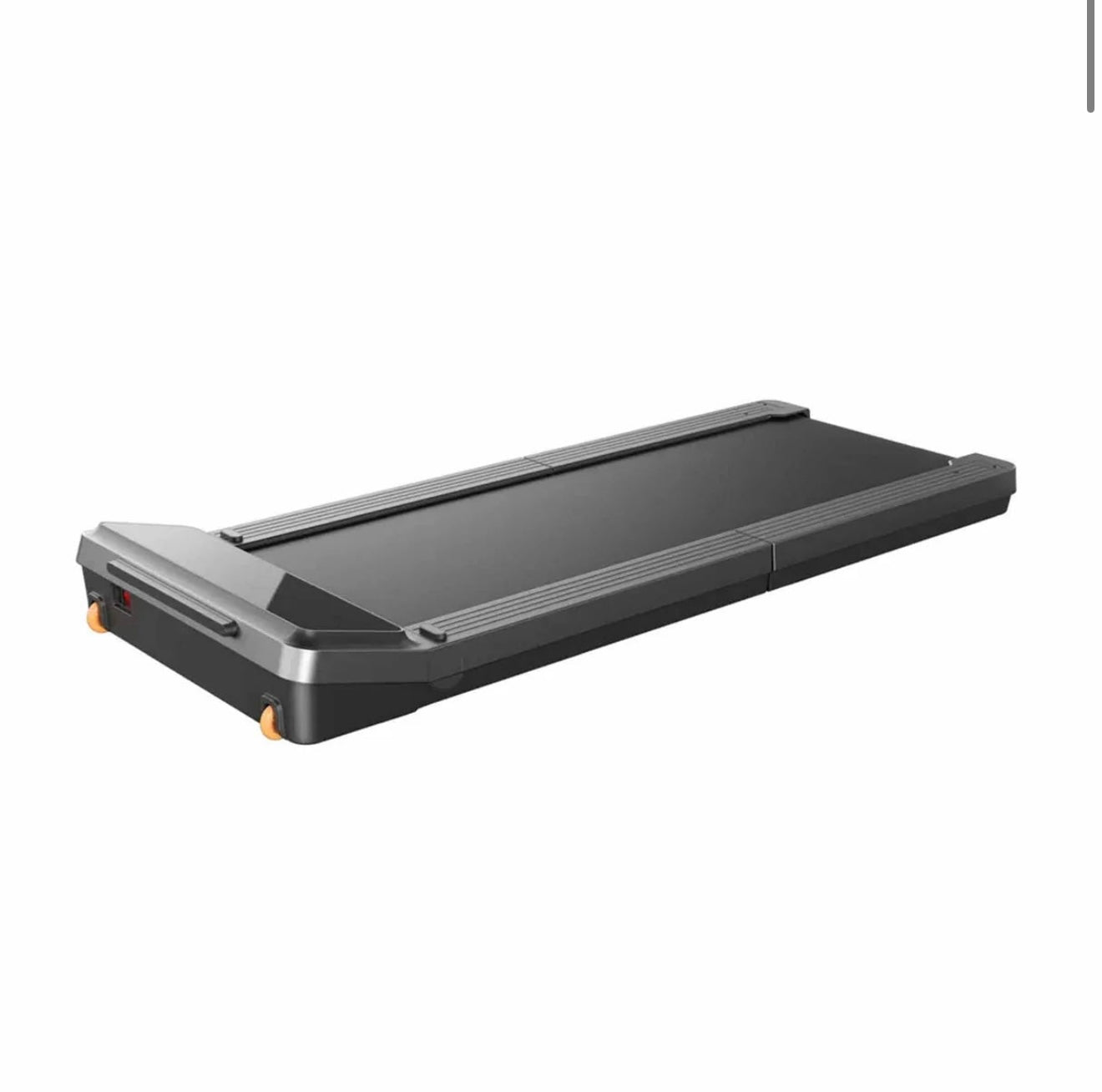The KingSmith Foldable WalkingPad Z3, a compact black treadmill with a minimalist design and no handrails, features a 1HP brushless motor and max speed of 6km/h. It's shown on a white background.
