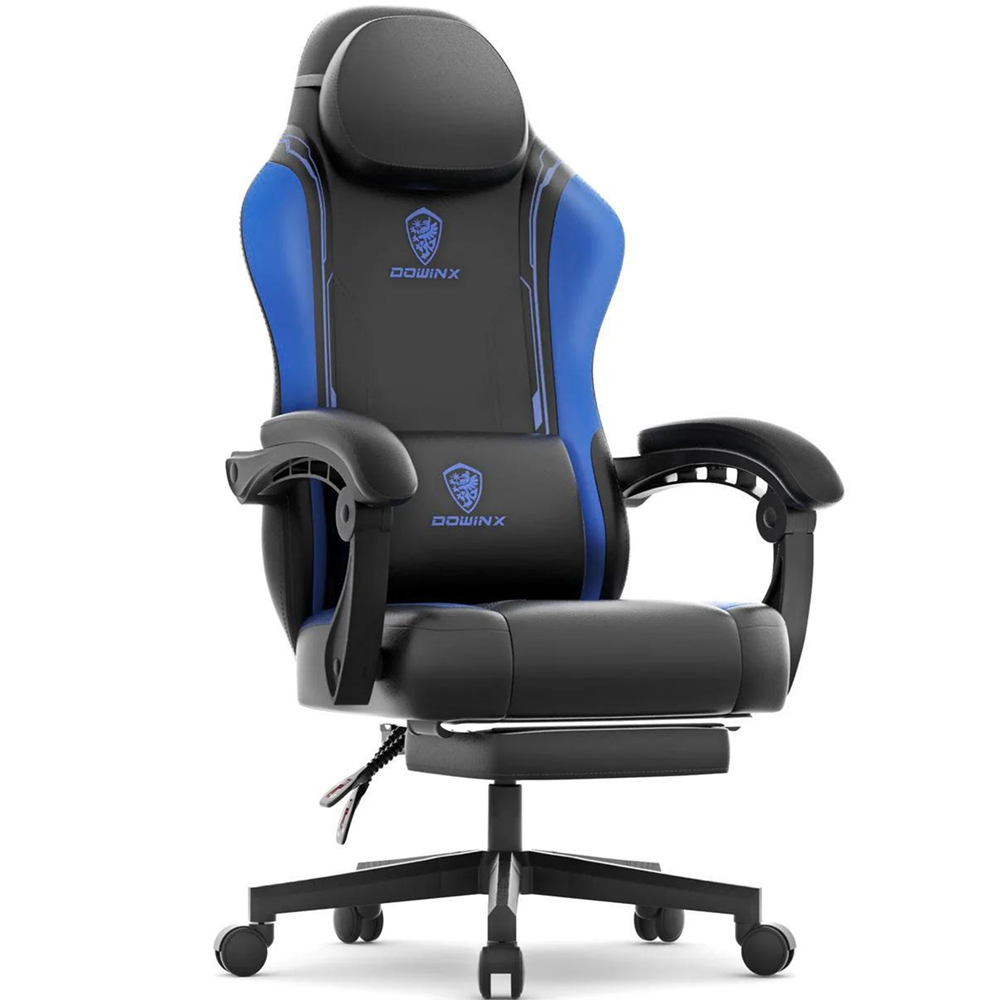 Dowinx Gaming Chair with Footrest – Blue/Black with Assemble