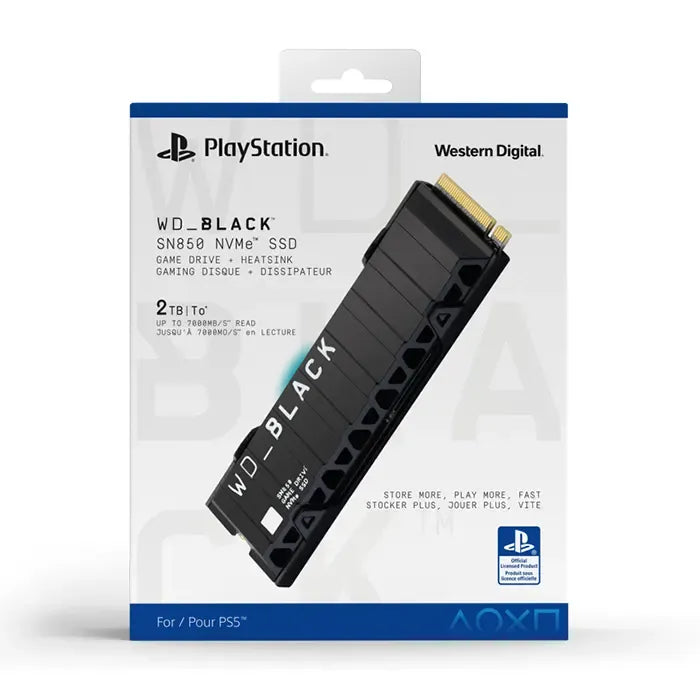 هاردسك SSD داخلي ١ تيرابايت (الجيل الرابع PCIe) دبليو دي بلاك مزود بمبرد حراري 

1TB WD BLACK™ SN850P NVMe™ SSD for PS5™ consoles with Heatsink - TQ STORE