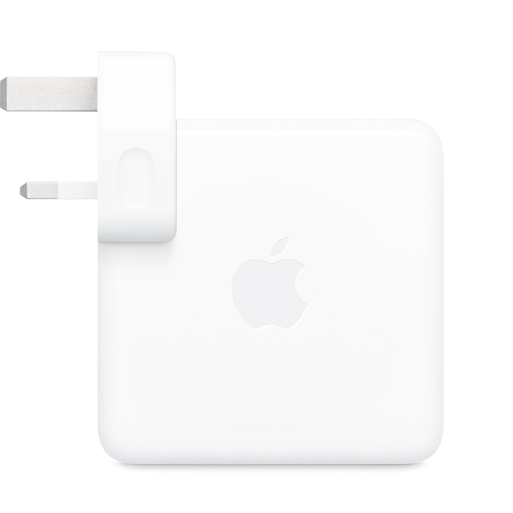 Apple 96W USB-C power adapter plugged into wall socket