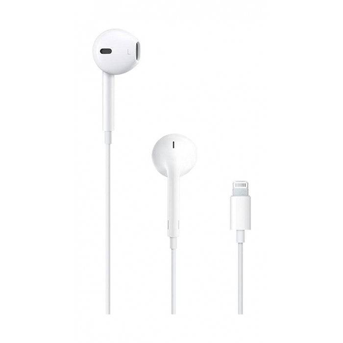 Apple EarPods with Lightning connector front view original wired earphones