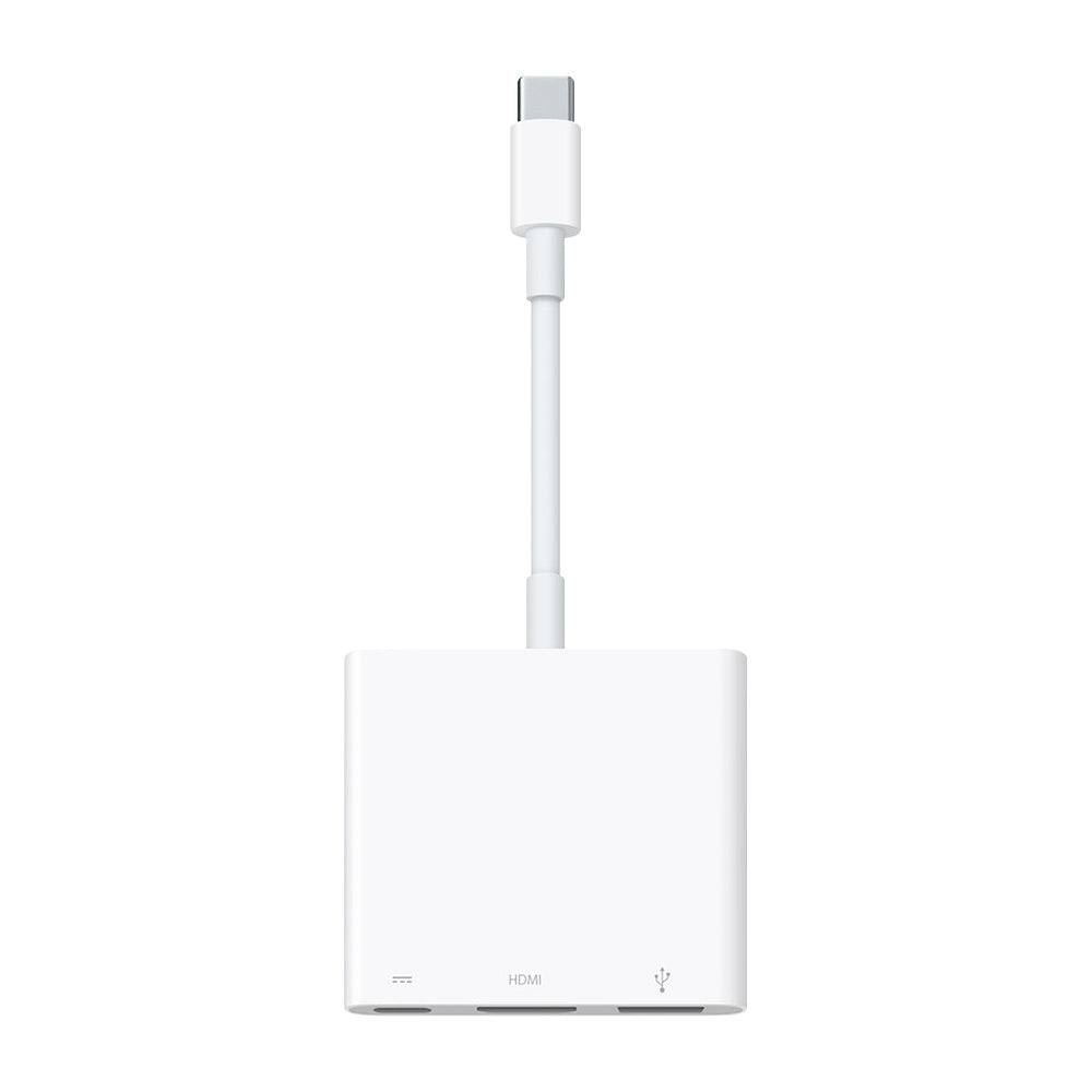 Apple USB-C Digital AV Multiport Adapter front view — HDMI, USB-A and USB-C ports