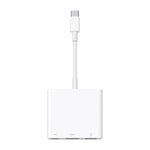 Apple USB-C Digital AV Multiport Adapter front view — HDMI, USB-A and USB-C ports