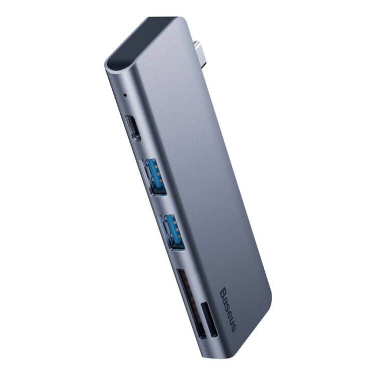 Baseus USB-C Harmonica 5-in-1 hub adapter front view Kuwait