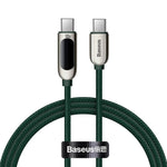 Baseus Display 100W fast charging USB-C cable 1m green LED display Kuwait