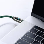 Baseus Display cable green USB-C connectors close up