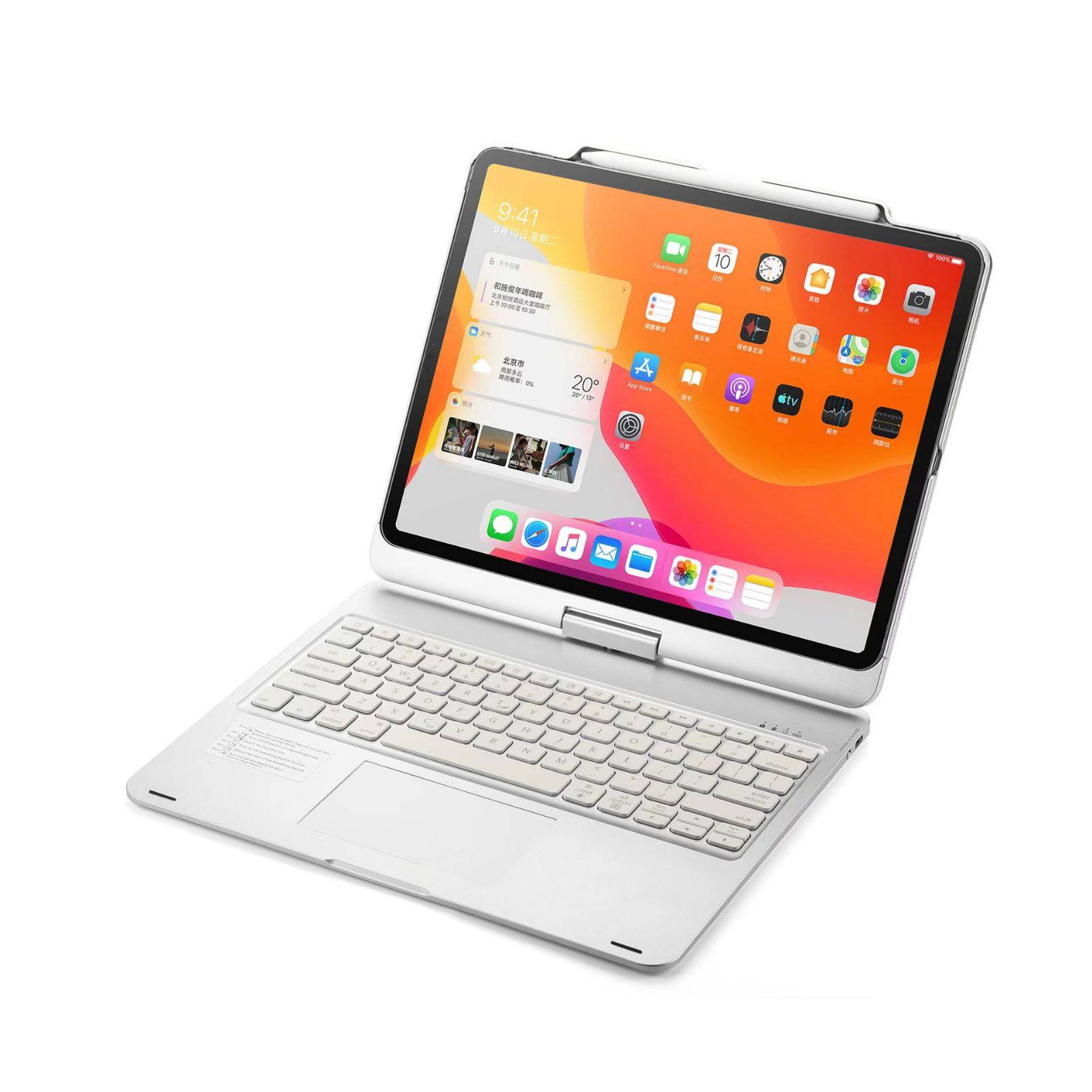 F17 Wireless Keyboard Case 360 Degree Rotation Arabic English iPad Not Included