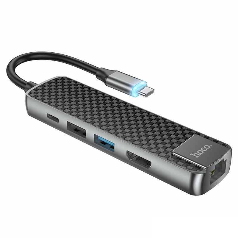 Hoco HB23 Type-C Hub HDMI USB3.0 USB2.0 RJ45 PD