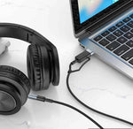 Hoco UPA23 audio cable showing USB-C and USB-A dual connector ends