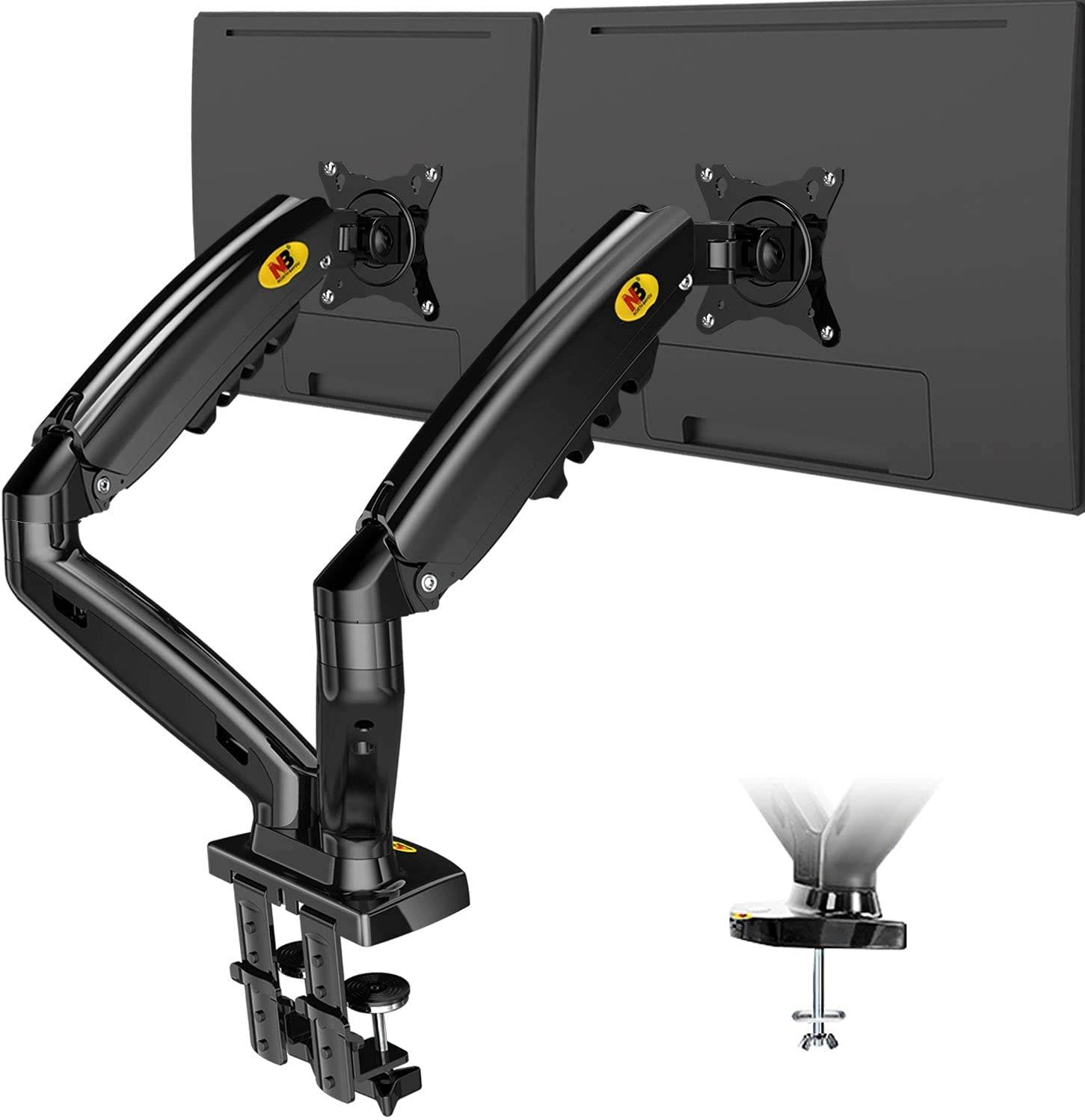 NB North Bayou Dual Monitor Desk Mount Full Motion Swivel Arm for Two Screens 17-27 inch