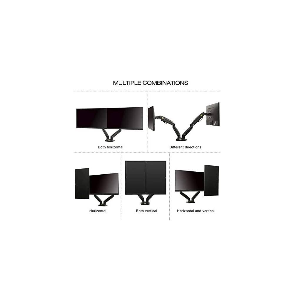 NB North Bayou Dual Monitor Desk Mount Full Motion Swivel Arm for Two Screens 17-27 inch
