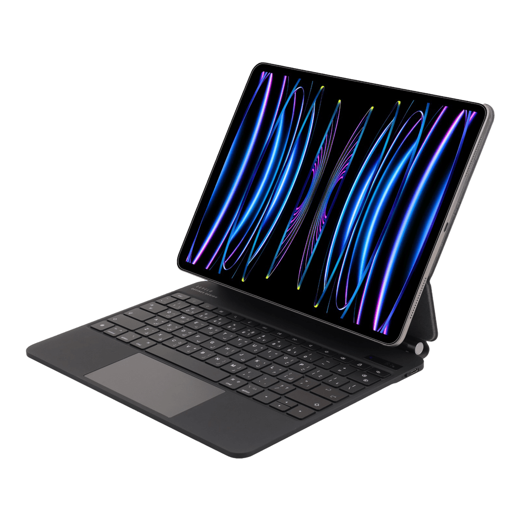 Levelo AeroBoard Saffanio Leather Wireless Keyboard For Apple iPad ( Arabic English )  ماجيك كيبورد حق ايباد (عربي انجليذي) - TQ STORE