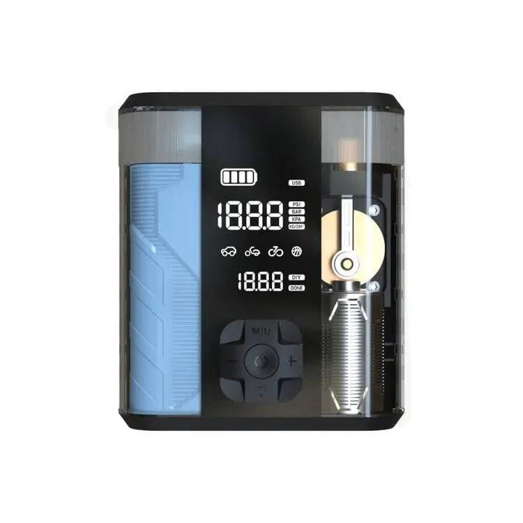 ضاغط هواء Powerology PPO47 8800mAh Jump Start، PD 20W، وقت شحن 2 ساعة، تيار الذروة 800 أمبير، تيار البدء 300 أمبير - شفاف - TQ STORE