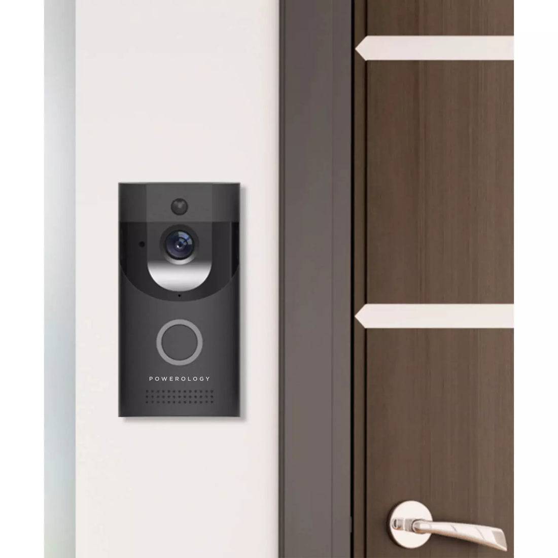 Powerology Smart Video Doorbell With Night Vision And Motion Sensor - Black - TQ STORE