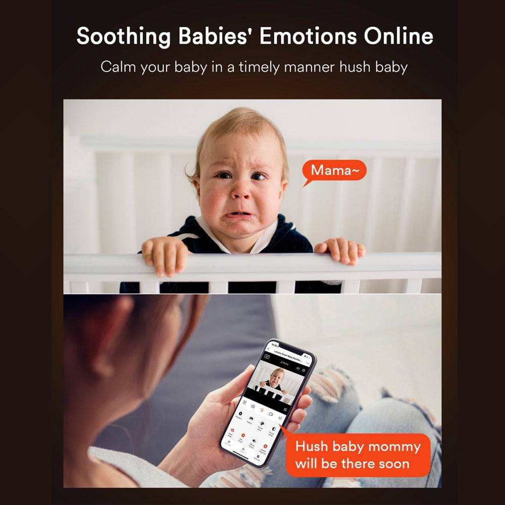 Powerology Wi-Fi Baby Camera 1080P Full HD Monitor Your Child in Real-Time, Motion, Temperature, Sound & Cry Detection Sensor, 100° Wide Angle, Two-Way Audio Talk - TQ STORE