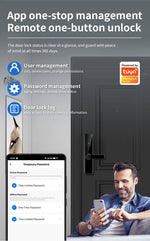Smart Lock A270 - Keyless Entry - Fingerprint, Pass code, key card, Mobile App (Wifi & Bluetooth) - TQ STORE