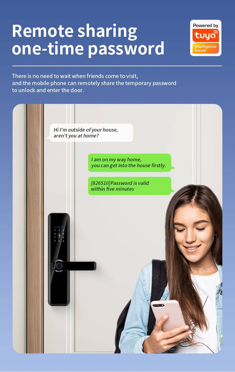 Smart Lock A270 - Keyless Entry - Fingerprint, Pass code, key card, Mobile App (Wifi & Bluetooth) - TQ STORE