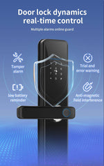 Smart Lock A270 - Keyless Entry - Fingerprint, Pass code, key card, Mobile App (Wifi & Bluetooth) - TQ STORE