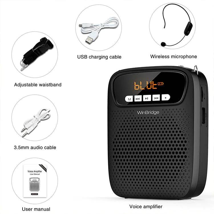 WINBRIDGE S278 PORTABLE
LOUDSPEAKER VOICE AMPLIFIER
WITH WIRELESS MICROPHONE - TQ STORE