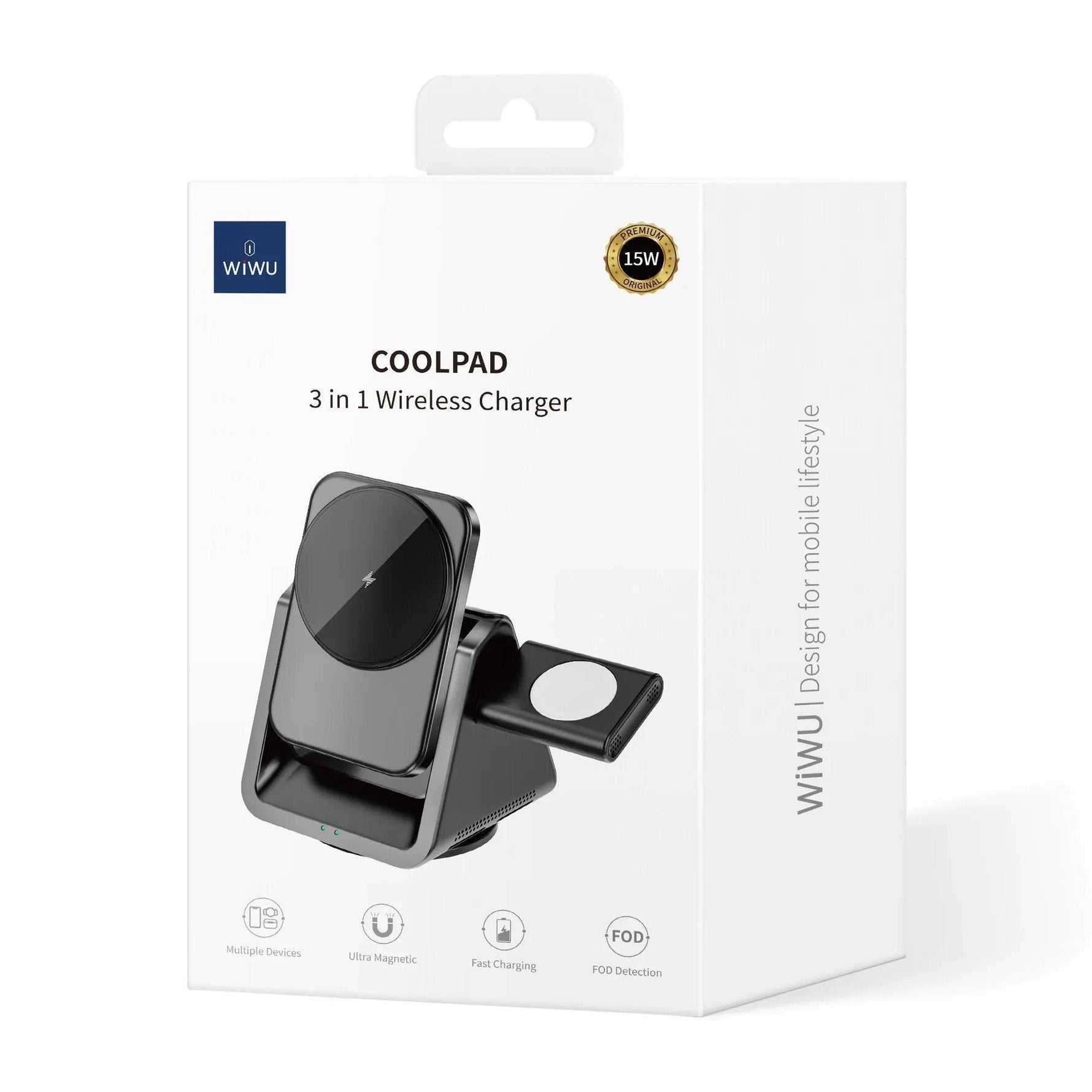 WiWU Coolpad 15W 3 in 1 Wireless Charging Station - TQ STORE
