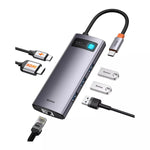 Baseus Metal Gleam Series 6-in-1 Type-C Hub Docking Station Gray