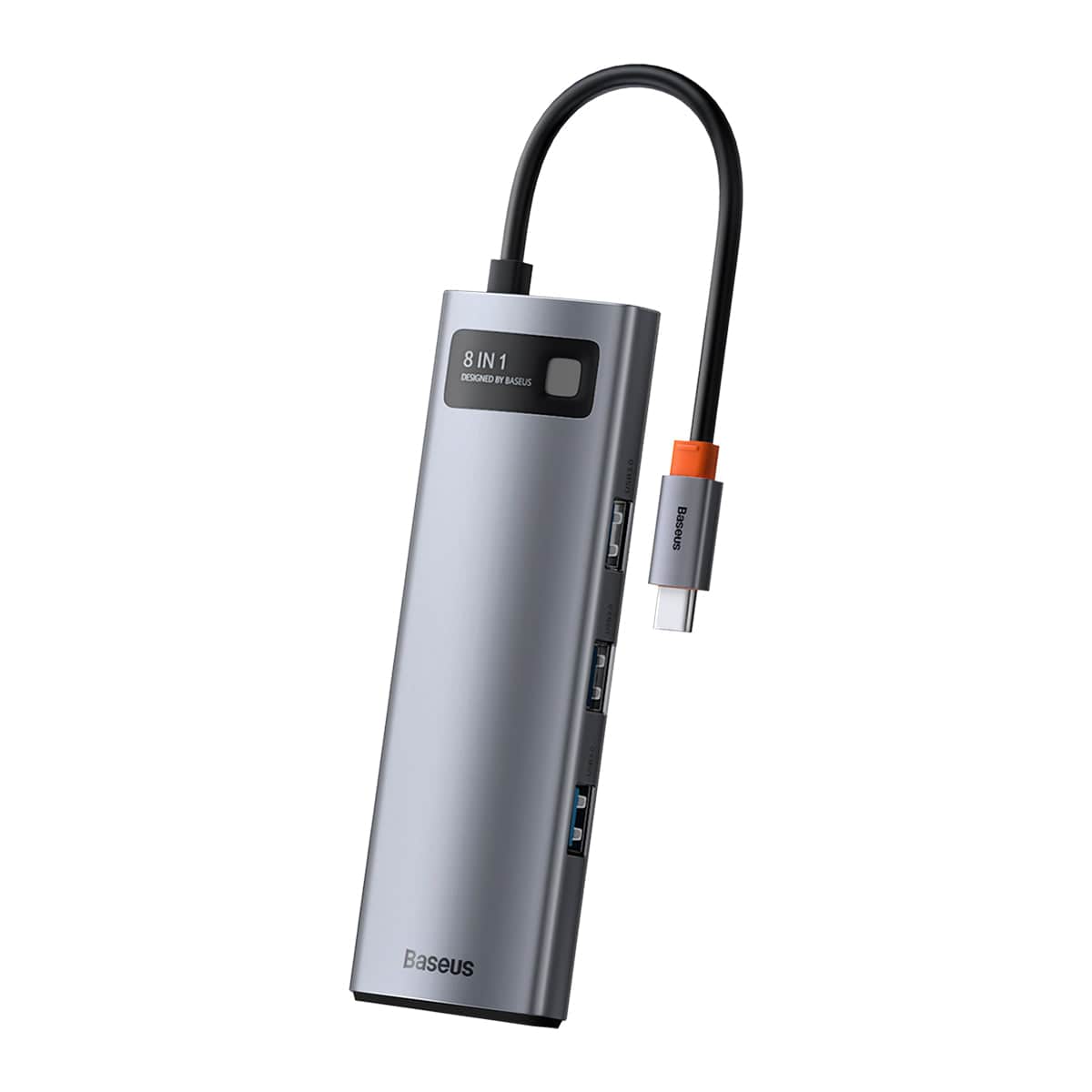 Baseus Metal Gleam Series 8-in-1 Type-C Hub Docking Station Gray