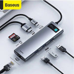 Baseus Metal Gleam Series 8-in-1 Type-C Hub Docking Station Gray