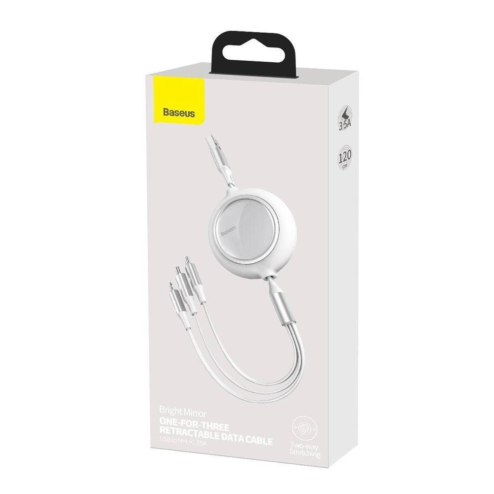 Baseus Retractable 3 in 1 Cable USB to Micro Lightning Type-C 1.2M