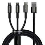 Baseus Tungsten Gold 3 in 1 Cable USB to Micro Lightning Type-C 3.5A 1.5M